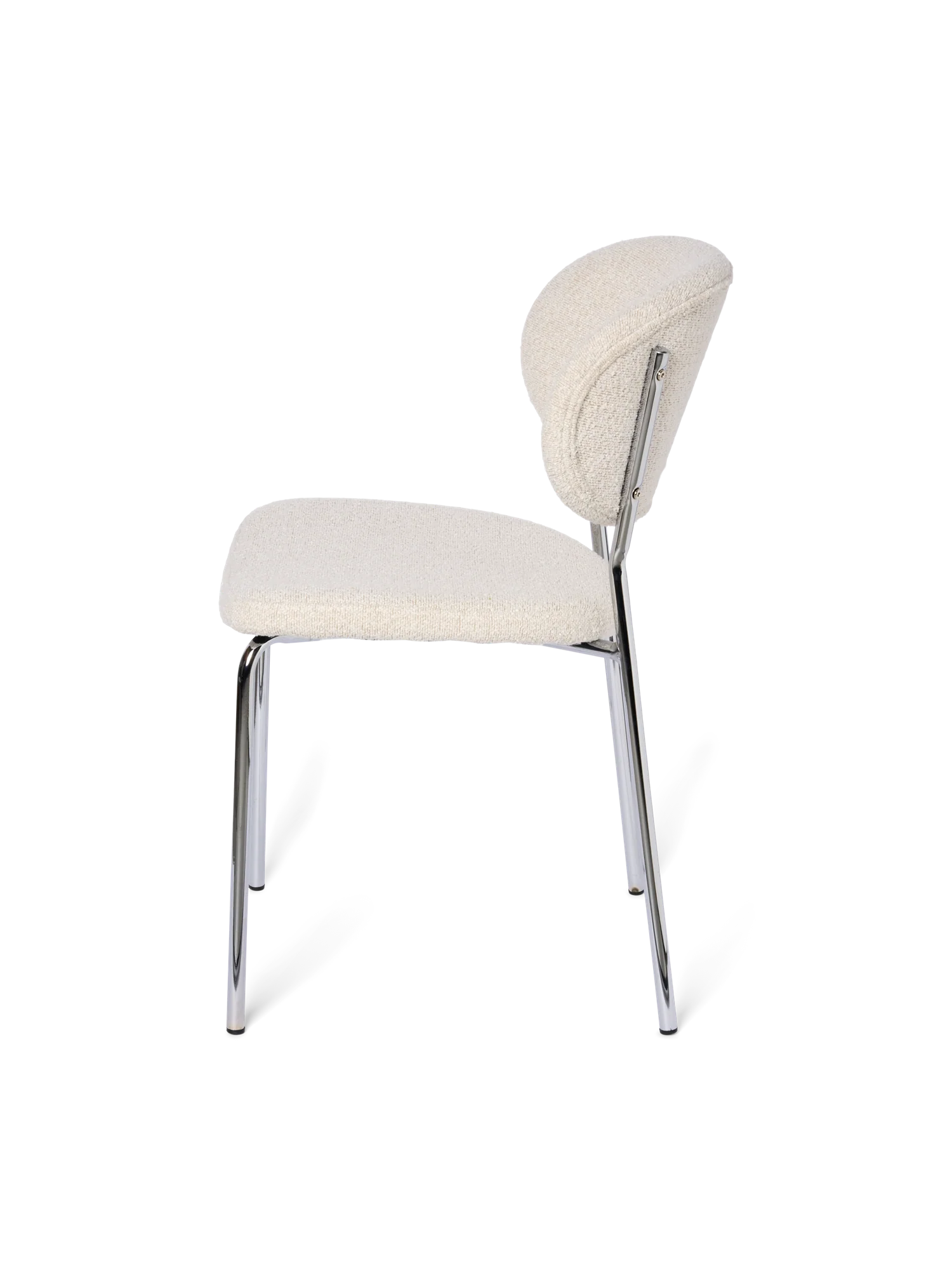 JOY BouclÃ© dining chair with chrome-look frame - Image 3