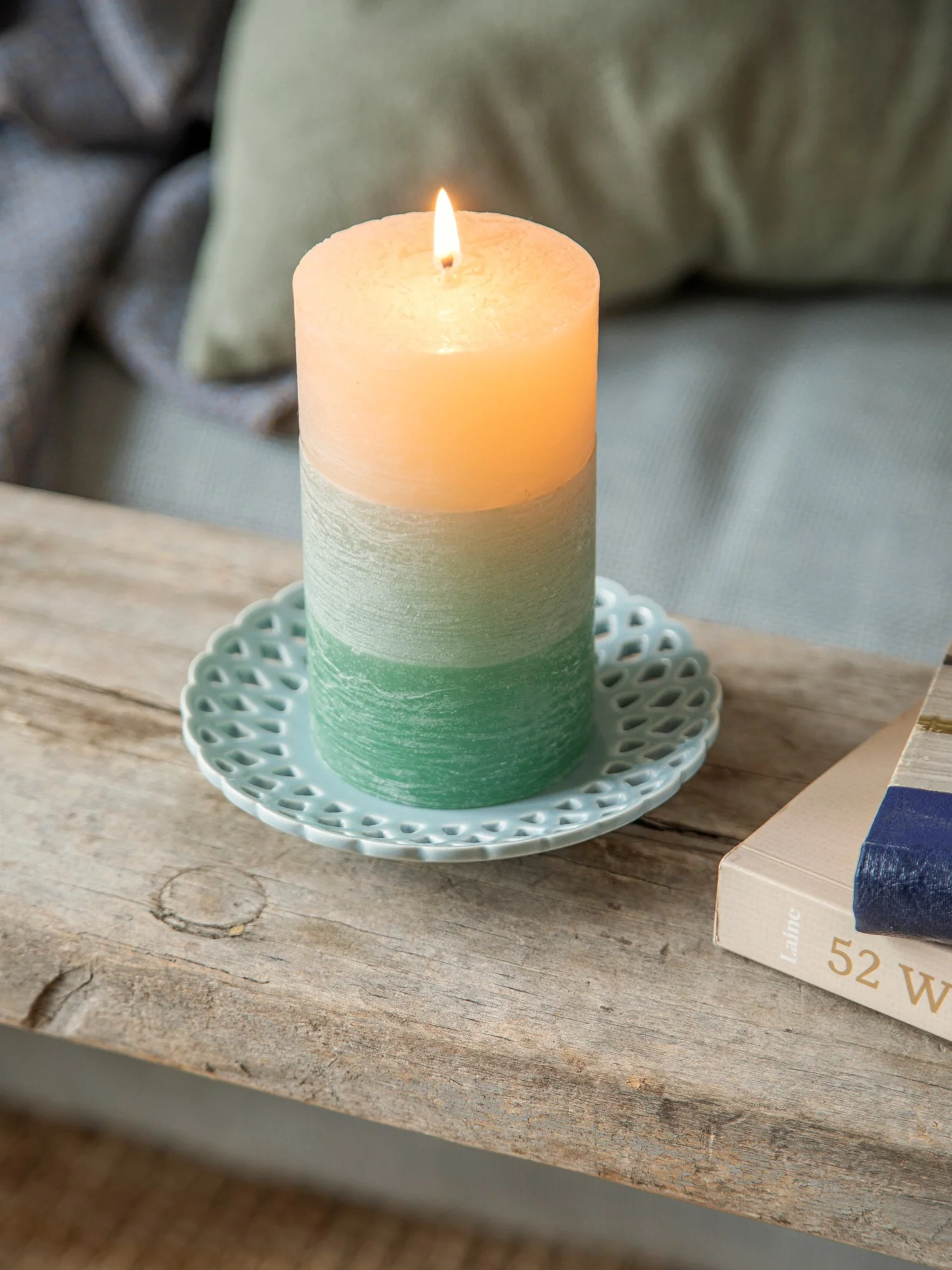 Rustic pillar candle - Image 2
